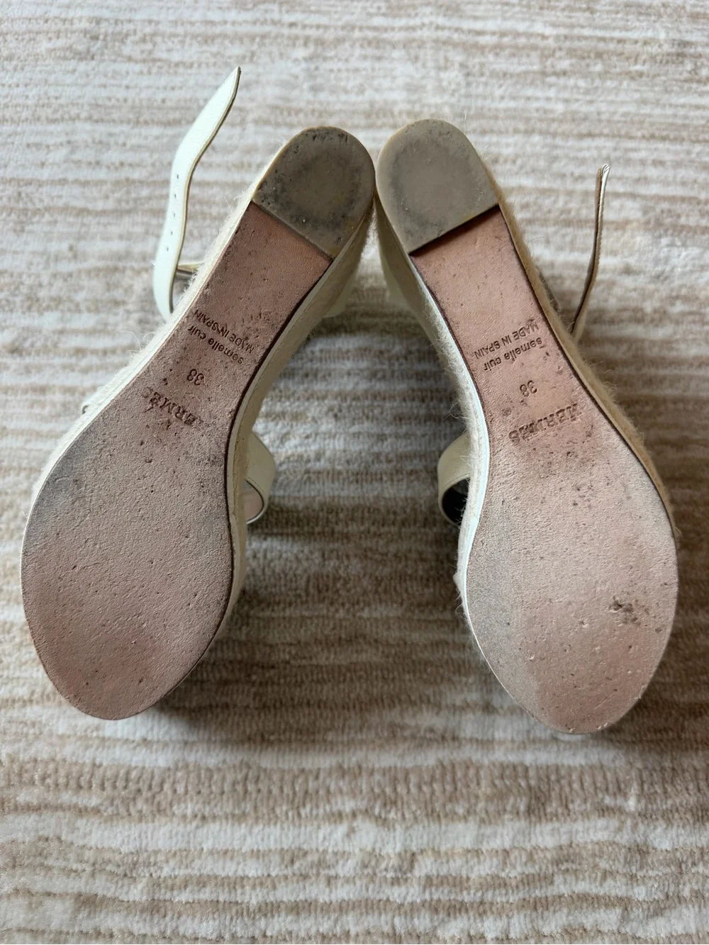 Hermes Women’s white Ankle-Strap Wedge Sandals